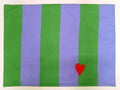 Luminous Satin Heart  Embroidered Placemat Set pack of 2 Piceces