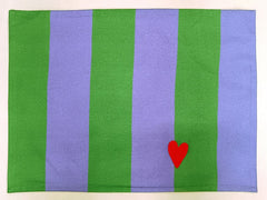 Heart Embroidered Place Mat Set of 2pcs