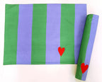 Luminous Satin Heart  Embroidered Placemat Set pack of 2 Piceces