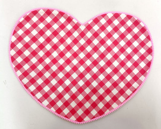 Heart-Shaped Woven Check Place Mat Set of 2pcs