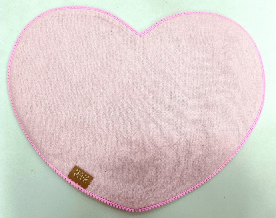 Heart-Shaped Woven Check Place Mat Set Of 2Pcs