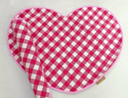 Heart-Shaped Woven Check Place Mat Set Of 2Pcs