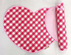 Heart-Shaped Woven Check Place Mat Set Of 2Pcs
