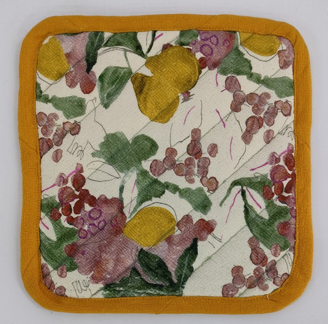 Citrus Grove Textured Quilted Coaster Set Pack Of 4 Pieces