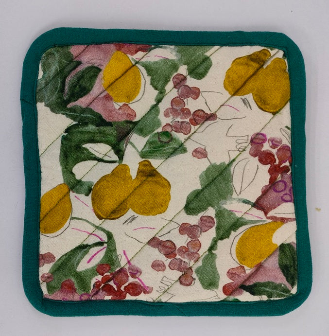 Citrus Grove Textured Quilted Coaster Set Pack Of 4 Pieces