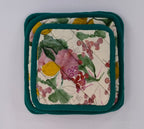 Citrus Grove Textured Quilted Coaster Set Pack Of 4 Pieces