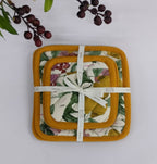 Citrus Grove Textured Quilted Coaster Set Pack Of 4 Pieces