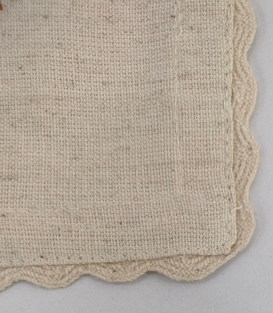 Autumn Acorn Embroidered Linen Coaster Set Pack Of 4pieces