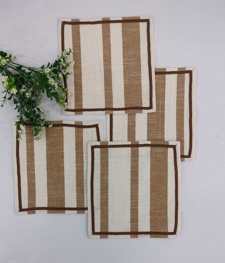 Horizon Stripe Woven Coaster Set Pack Of 04pieces