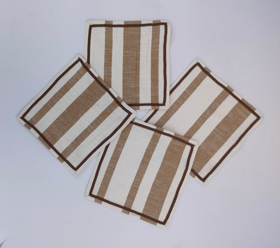 Horizon Stripe Woven Coaster Set Pack Of 04pieces