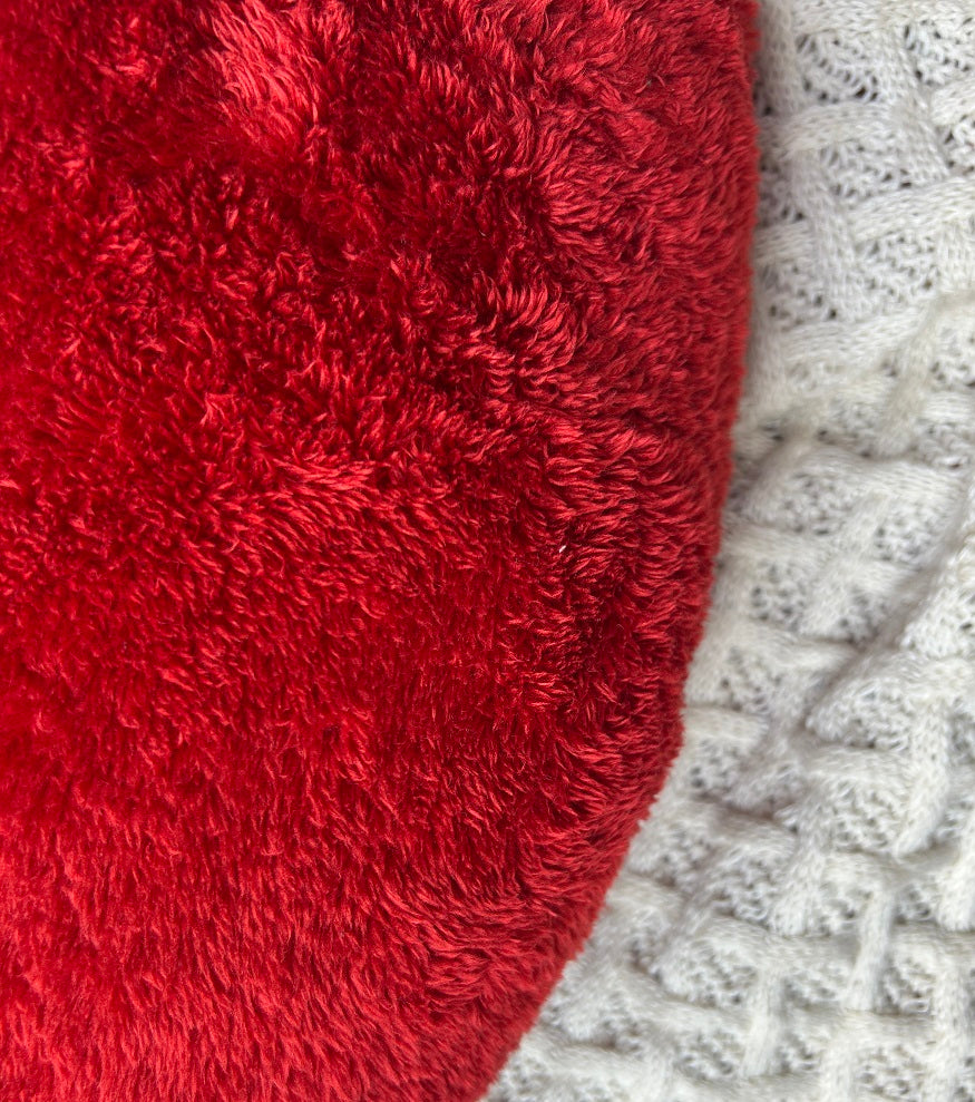 EcruE Luxury Luxurious 100% Pure Cotton Heart-Shaped Valentine's Day Cushion - 14x14 Inches - White with Plush 15 Denier Fiber Filling - Elegant Buckle Fabric & Embroidery | Elegant Home Décor Accent