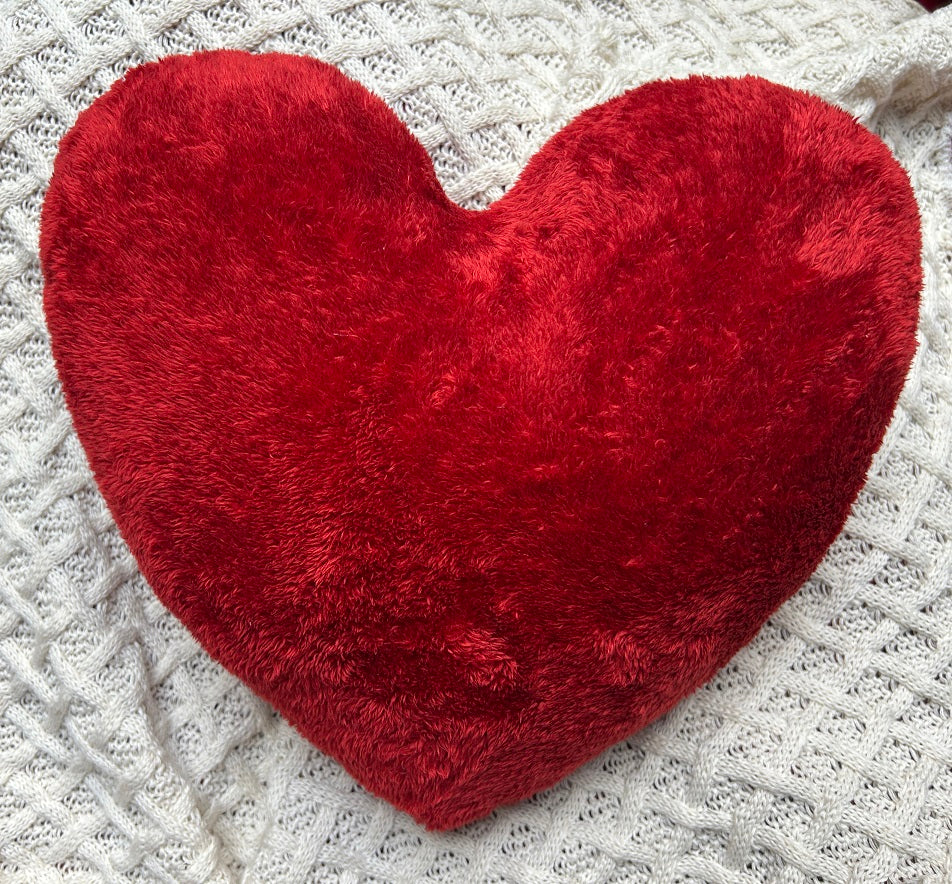 EcruE Luxury Luxurious 100% Pure Cotton Heart-Shaped Valentine's Day Cushion - 14x14 Inches - White with Plush 15 Denier Fiber Filling - Elegant Buckle Fabric & Embroidery | Elegant Home Décor Accent