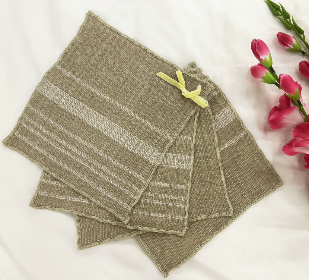 Double-Sided Cotton Gauze Dish Cloth Set Pack of 4 Pieces
