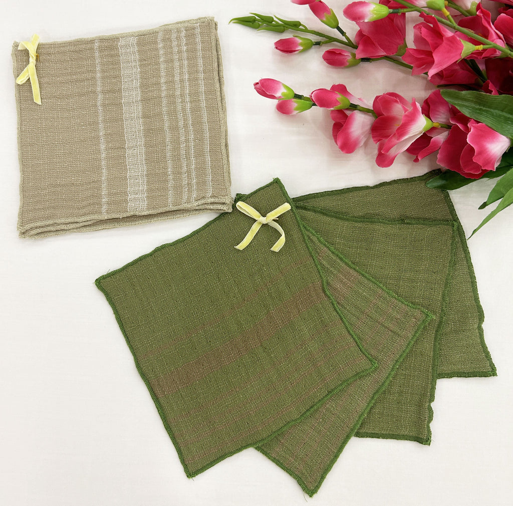 Double-Sided Cotton Gauze Dish Cloth Set Pack of 4 Pieces
