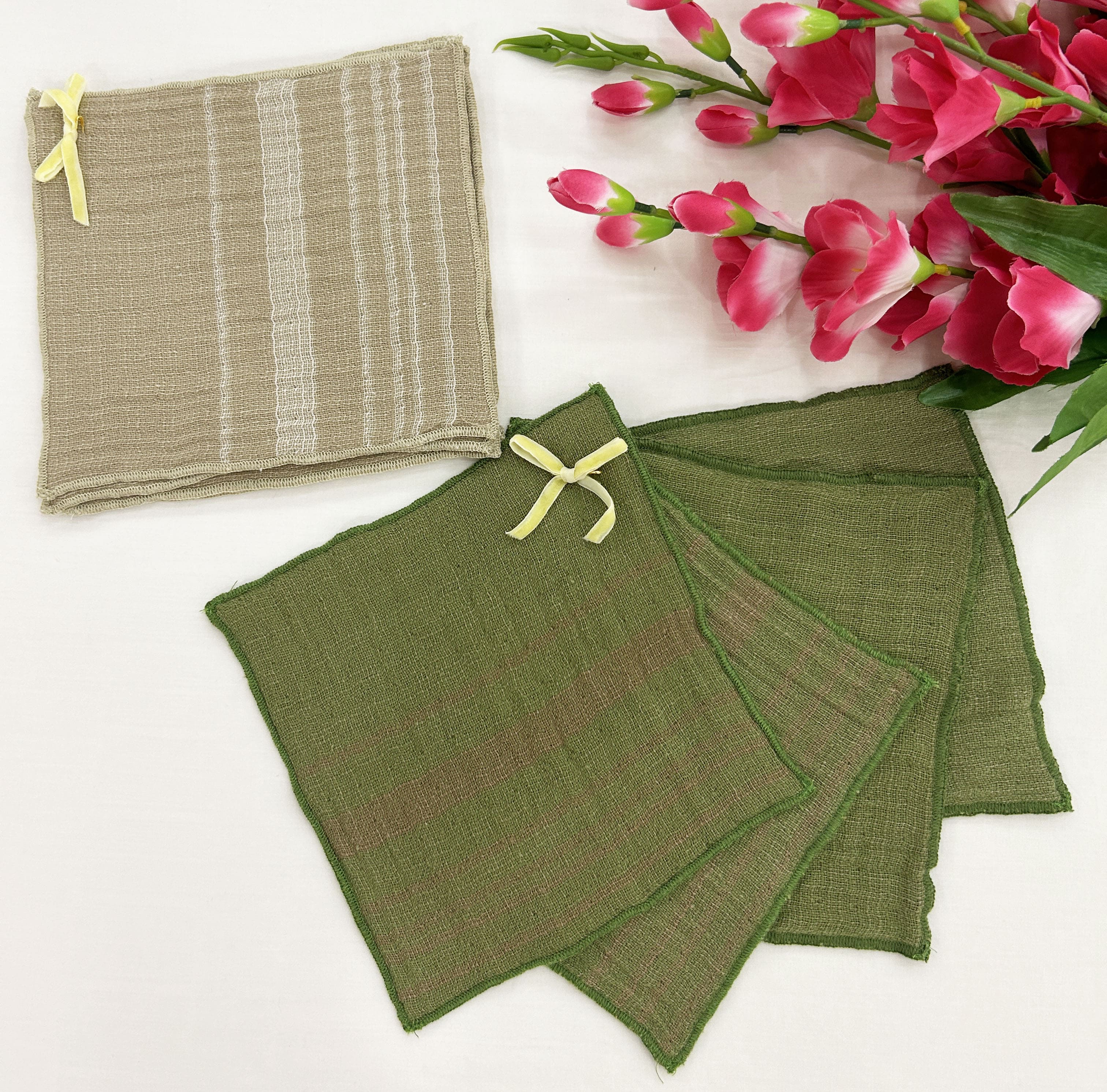 Double-Sided Cotton Gauze Dish Cloth Set Pack of 4 Pieces