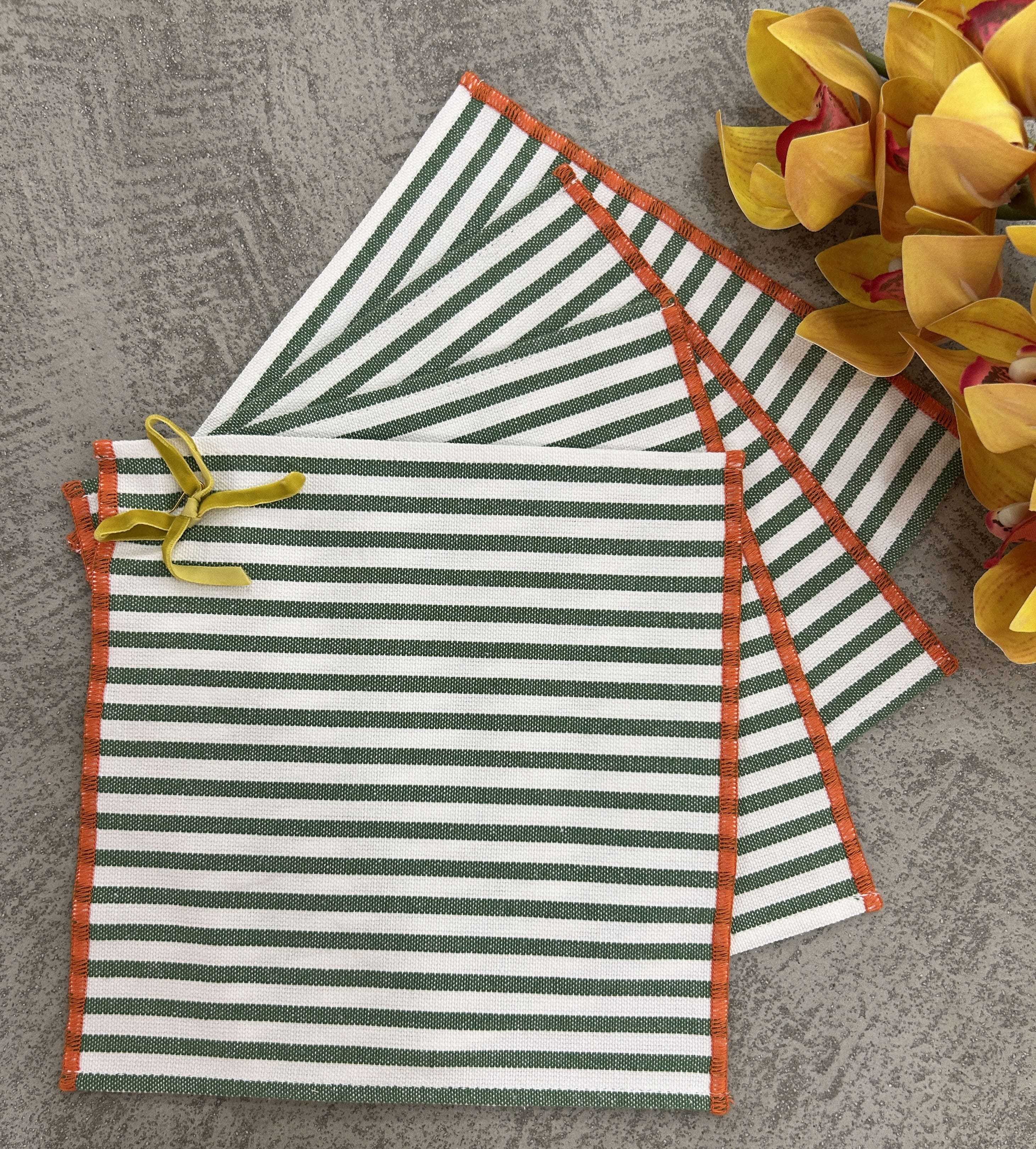 Woven Cotton Stripe Dishcloth Set of 04Pieces