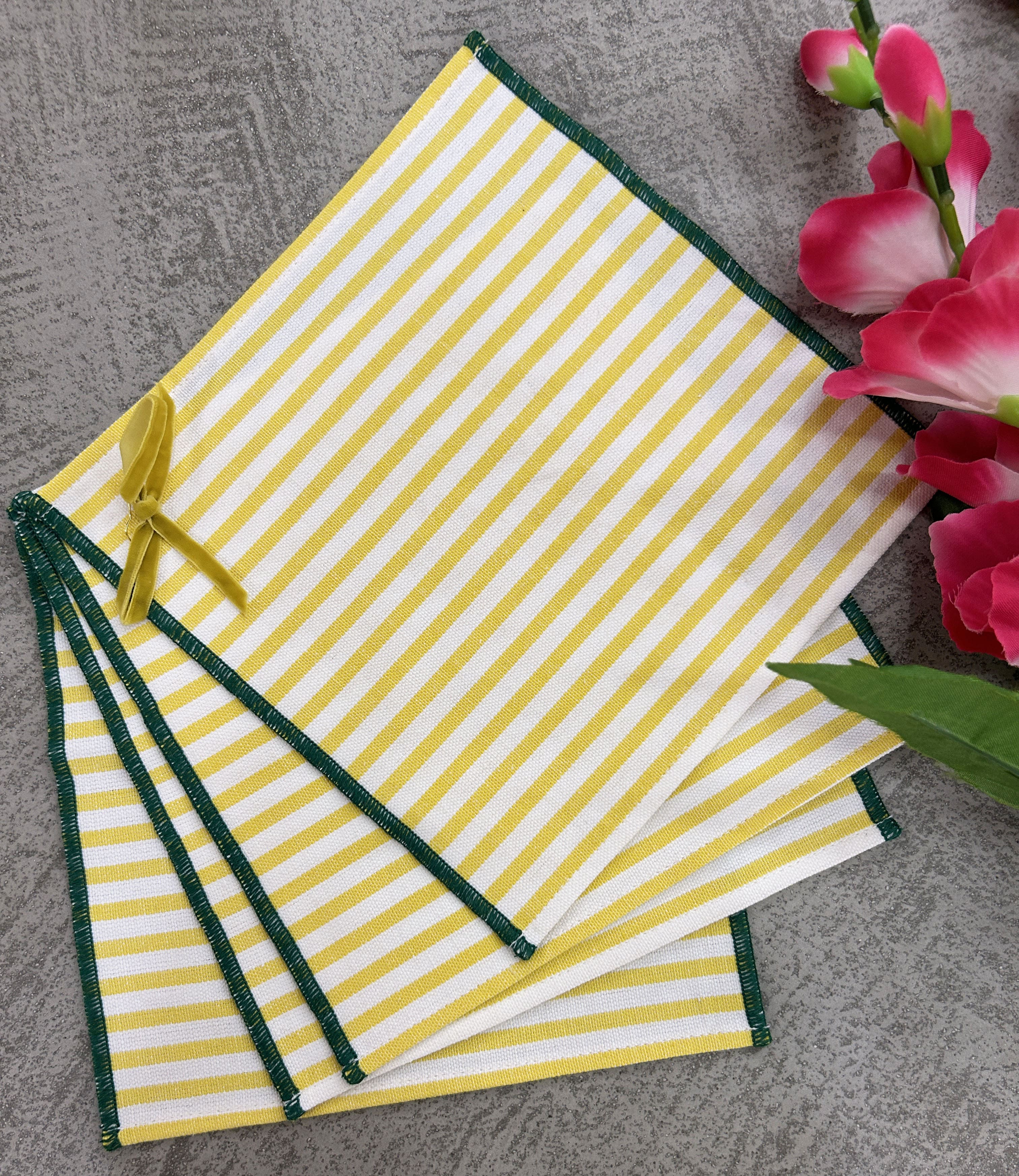 Woven Cotton Stripe Dishcloth Set of 04Pieces
