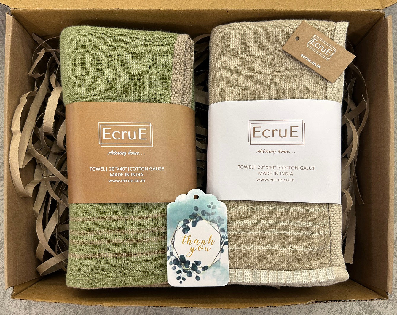 Double-Sided Cotton Gauze Towels Pack Of 2 Pieces