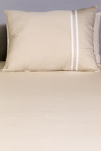Premium Minimalist Linear 400Tc Cotton Satin Flat Bedding Set