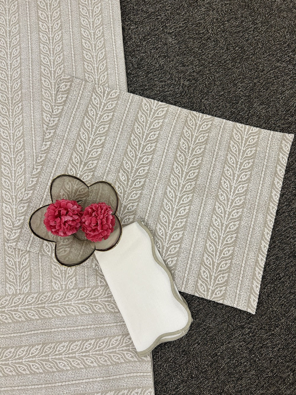 Luxurious Schiffli Embroidered Table Linen Set