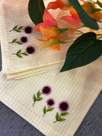 Embroidered Sunflower Kitchen Towel Set Pack of 2 Pieces