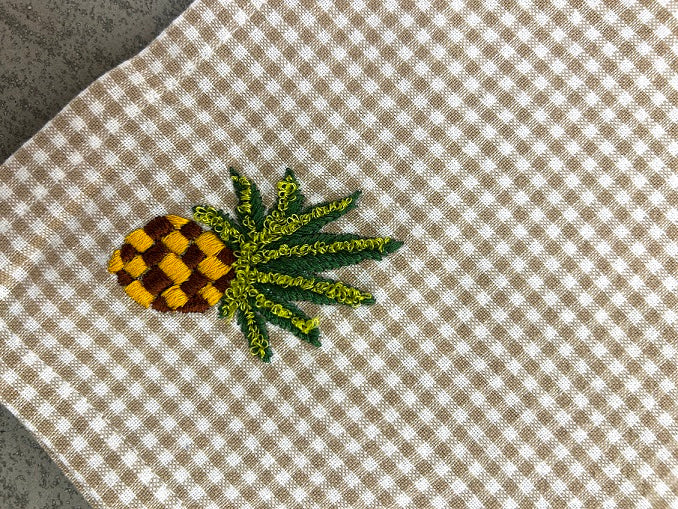 Embroidered Pineapple Harvest Napkin Set Pack Of 4 Pieces