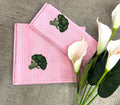 Embroidered Broccoli Gingham Napkin Set Pack Of 4 Pieces