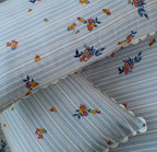 Premium Striped Floral Printed Cotton-Poly Bed Sheet Set