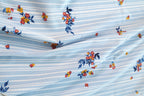 Premium Striped Floral Printed Cotton-Poly Bed Sheet Set
