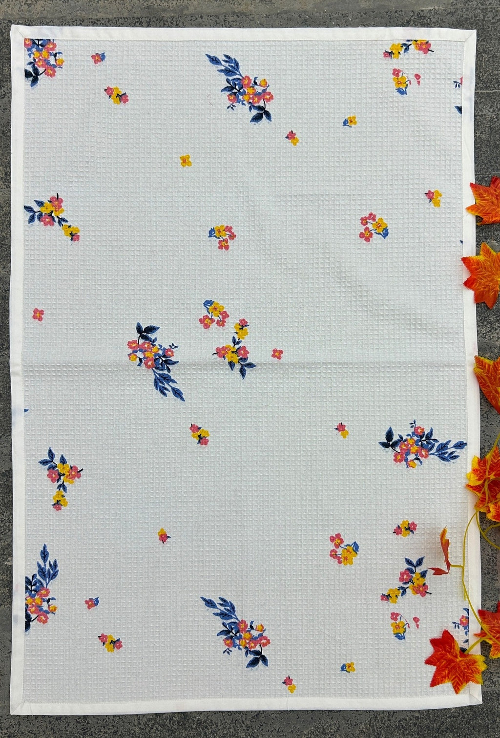 Primrose Meadow Satin-Frame Cotton Waffle Towel Set Of 4 Pieces