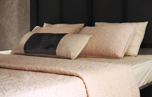 Viscose Velvet Quilted Lumbar Pillow