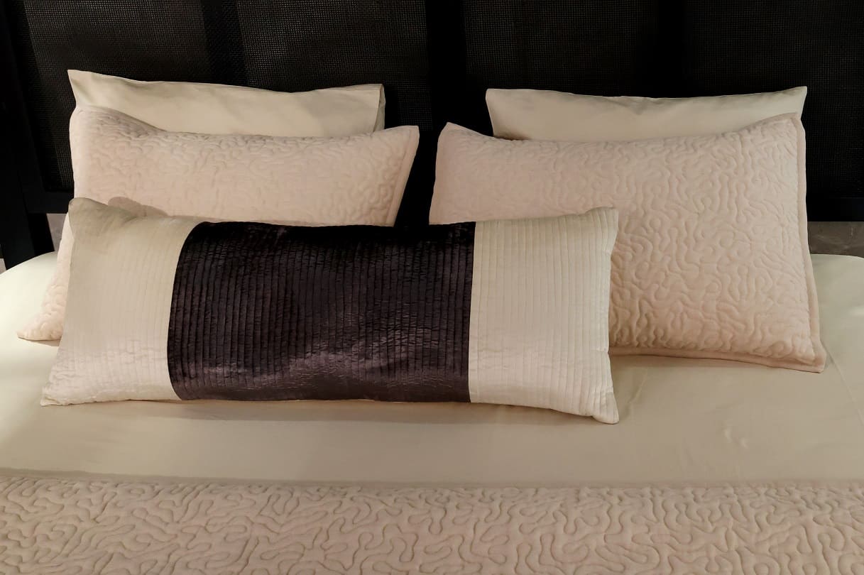 Viscose Velvet Quilted Lumbar Pillow