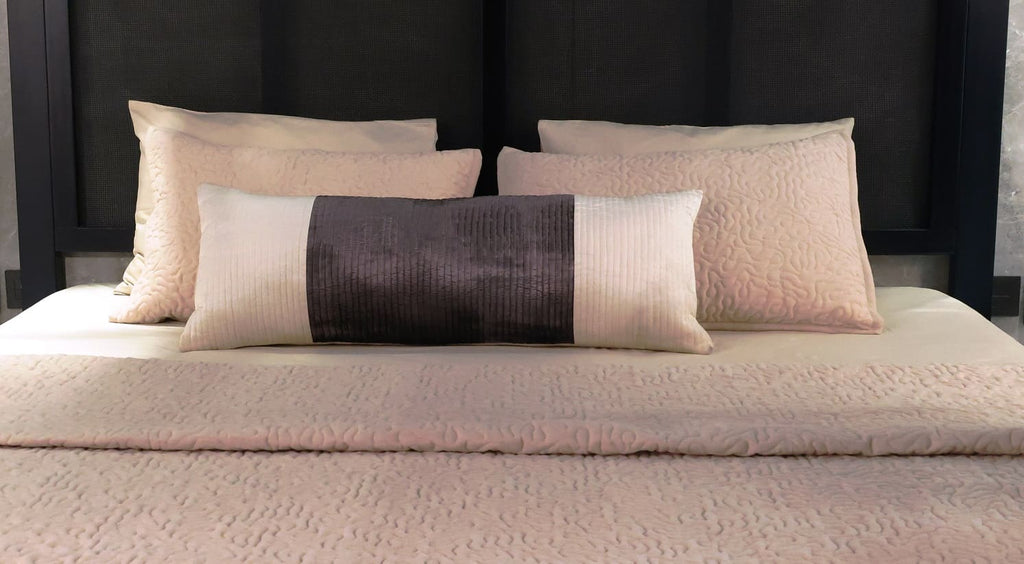 Viscose Velvet Quilted Lumbar Pillow