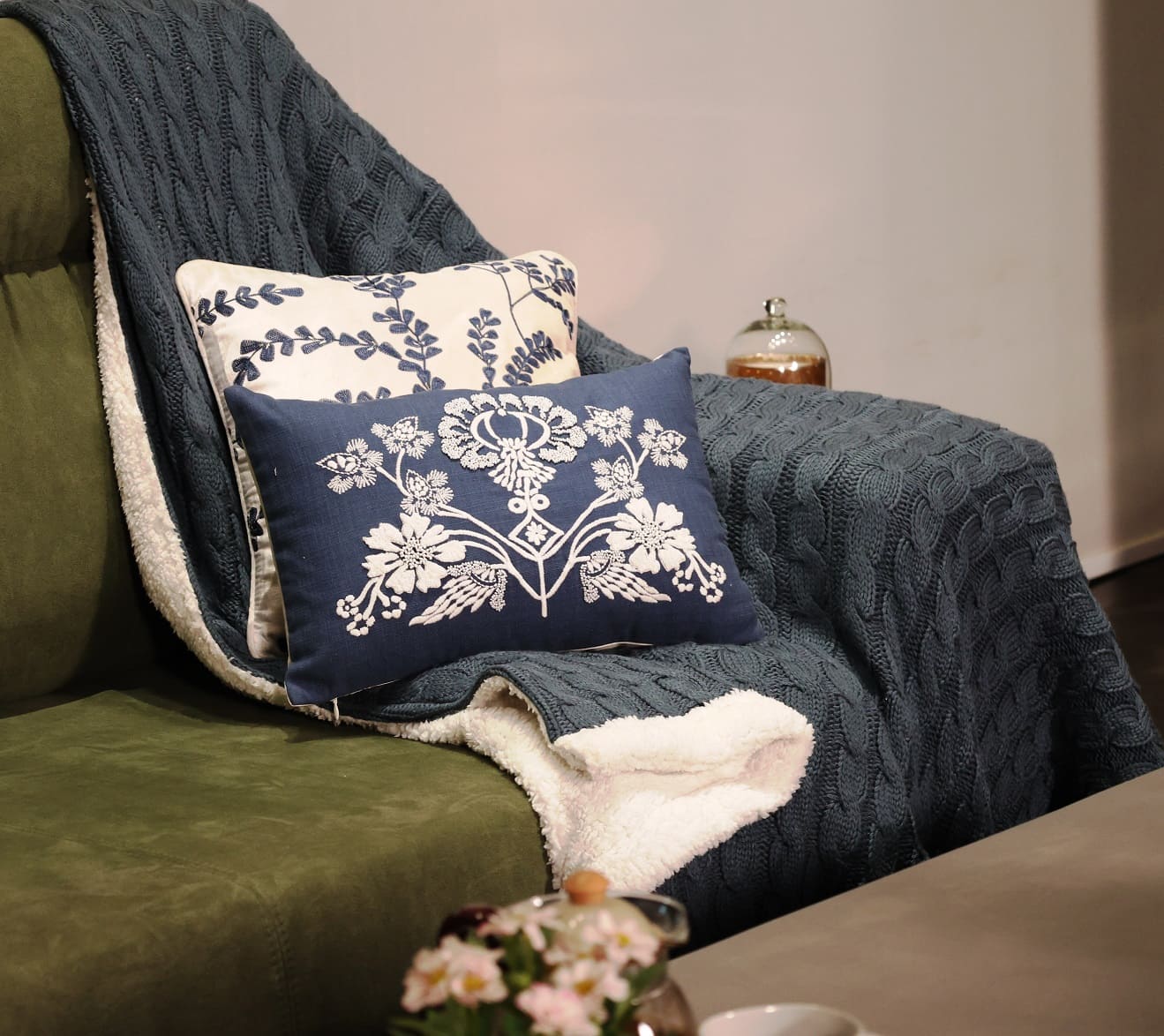 EcruE Luxury Hand-Beaded and Embroidered Cushion | Elegant Home Décor Accent