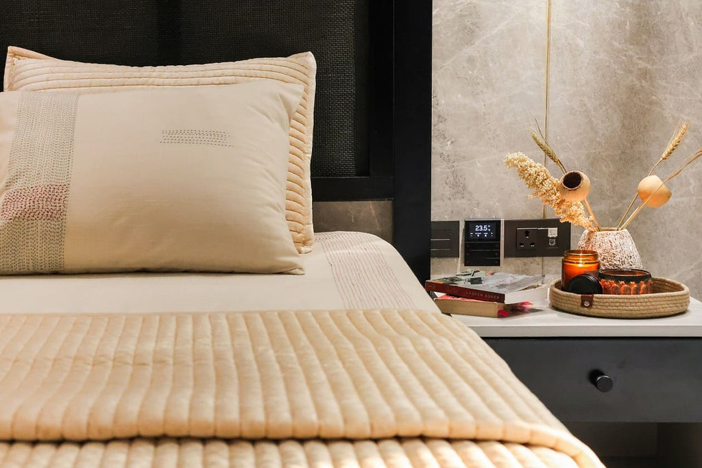 Luxury Handcrafted Channel Quilted Quilt Set