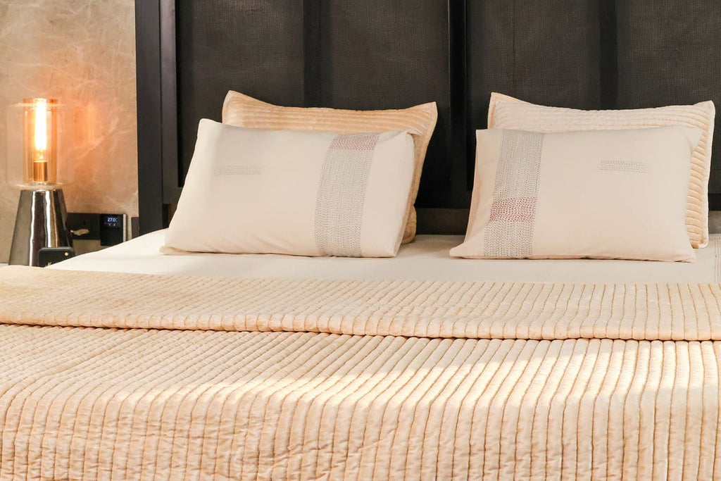 Luxury Handcrafted Channel Quilted Quilt Set