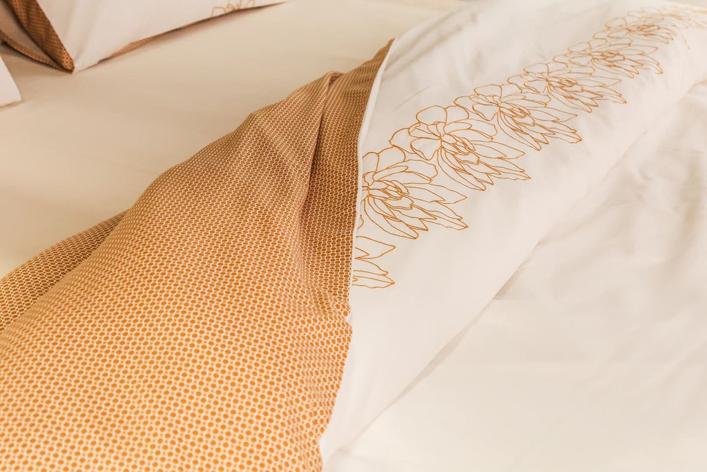 Ecrue Embroidered Cotton Satin Duvet Cover Set