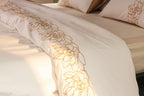 Ecrue Embroidered Cotton Satin Duvet Cover Set