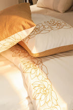 Ecrue Embroidered Cotton Satin Duvet Cover Set