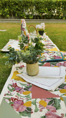 Organic Textured Cotton Print Patchwork Table Set
