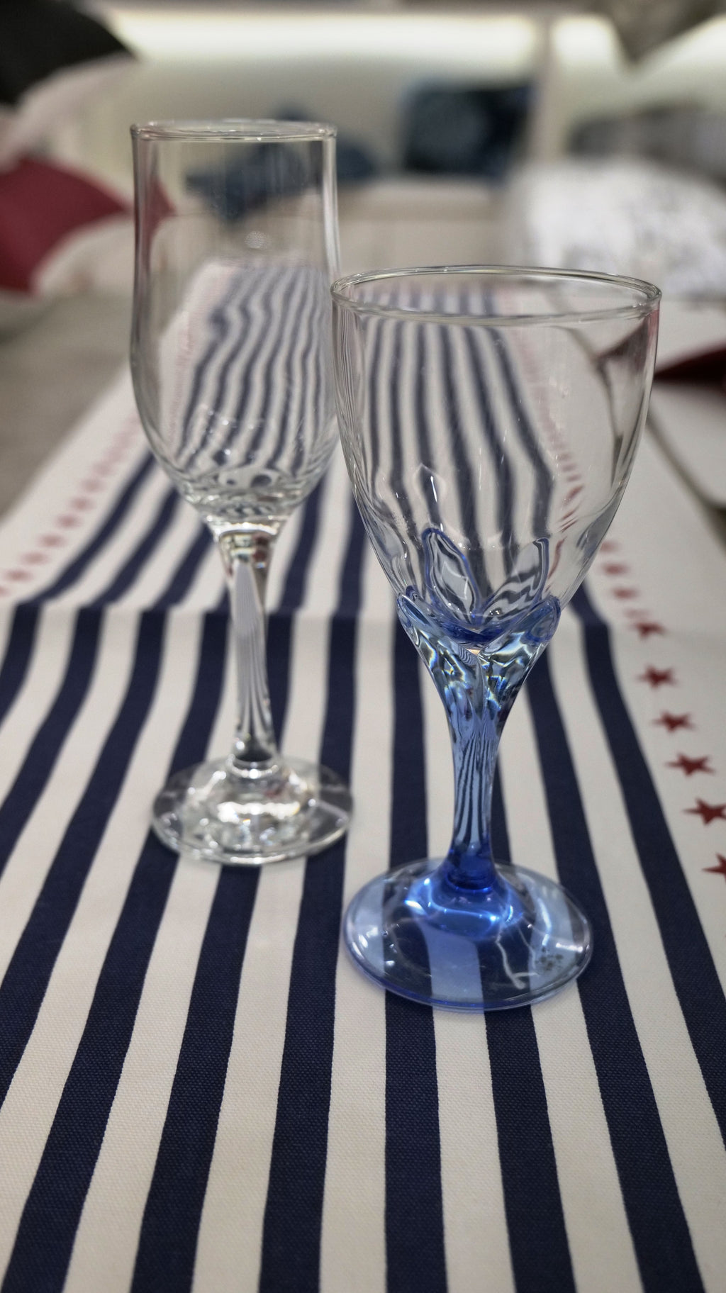 Festive Stripes & Stars Cotton Canvas Table Runner