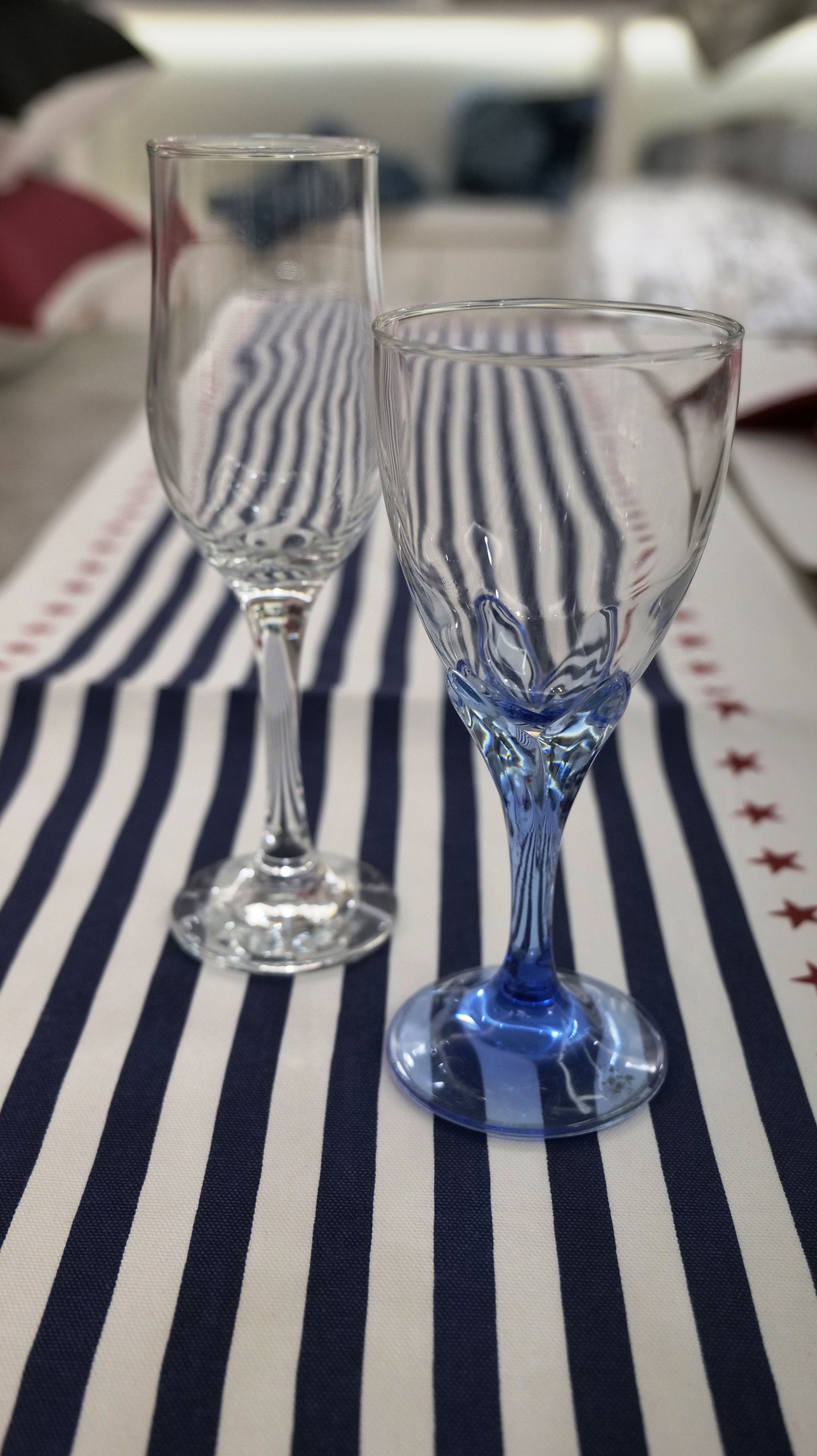 Festive Stripes & Stars Cotton Canvas Table Runner