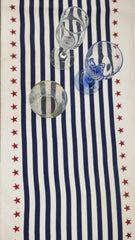 Festive Stripes & Stars Cotton Canvas Table Runner