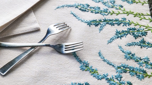 Artisanal Botanical Table Linen Collection (17-Piece Set)