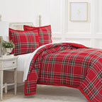 Crimson Manor Woven Plaid Quilt Set