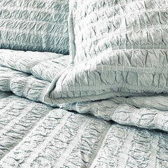 Ecrue Seersucker Quilt & Sham – Cozy, Lightweight, Queen Size Bedding Set