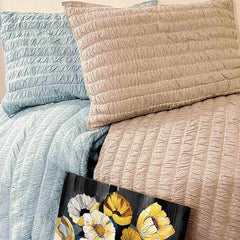 Ecrue Seersucker Quilt & Sham – Cozy, Lightweight, Queen Size Bedding Set