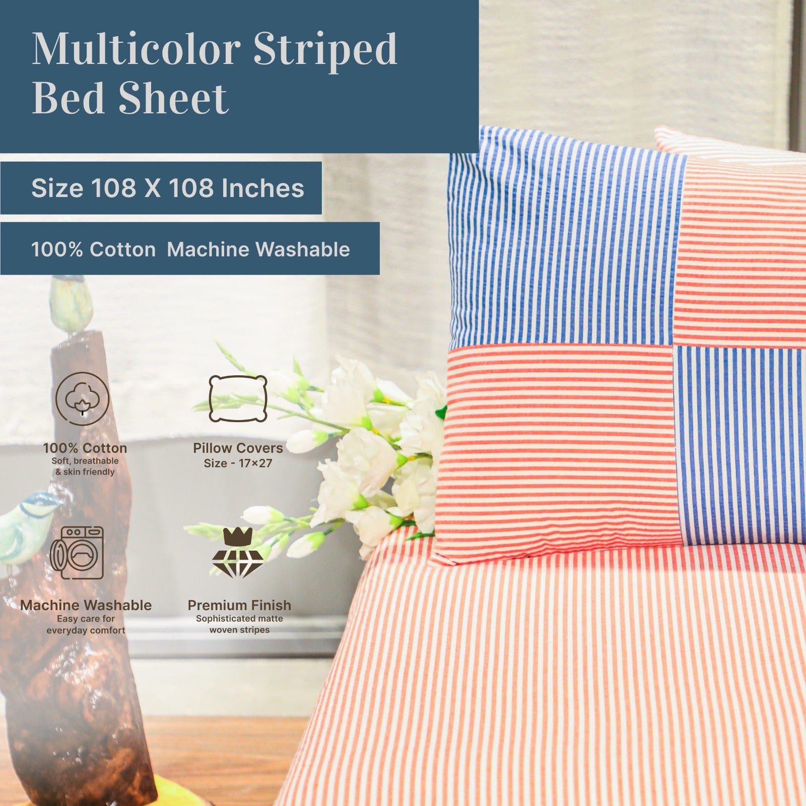 Classic Woven Stripe Bed Sheet Set
