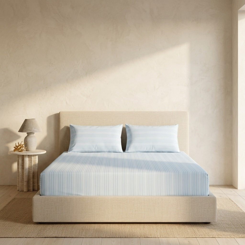 Woven Stripe 100% Cotton Bed Sheet Set