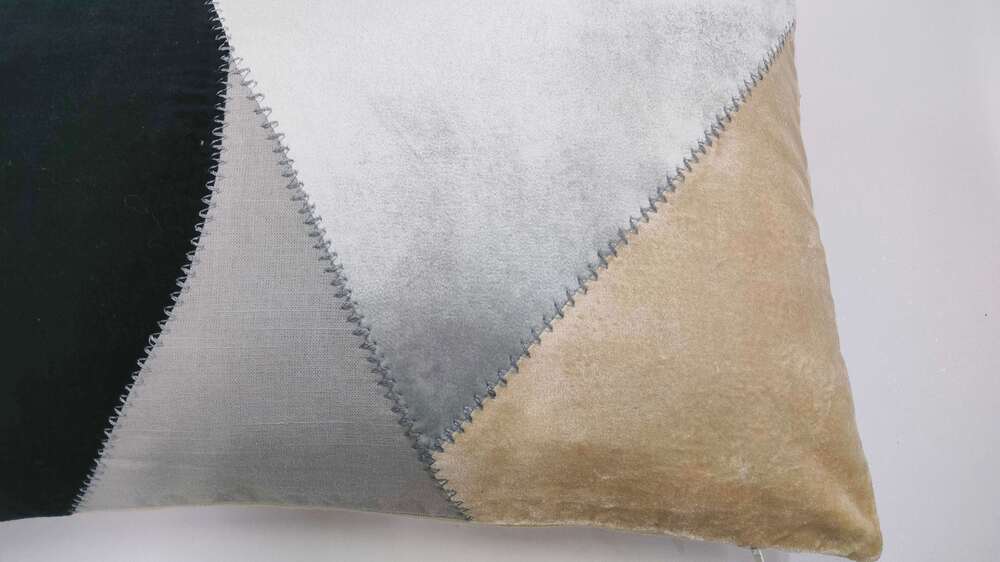 Angular Color Block Lumbar Pillow 14x24''